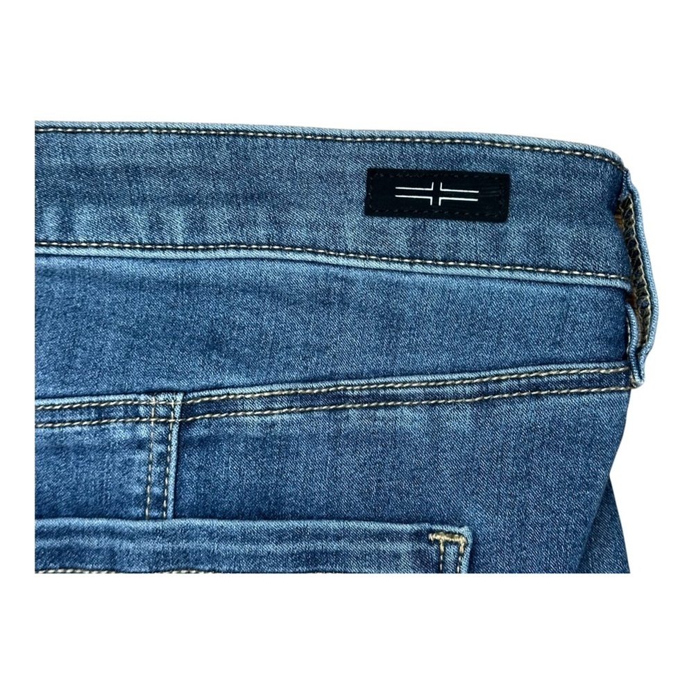 Liverpool Los Angeles Multi Panel Fray Hem Denim Skirt in Darwin Sz: 14 - Picture 11 of 16